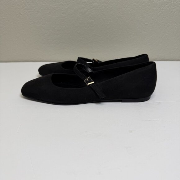 H&M Women's Black Mary Jane Square Toe Ballet Flats With Straps Size 8 - Picture 6 of 10